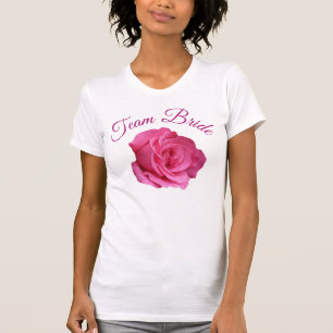 Team Bride pretty pink rose floral hen party  T-Shirt