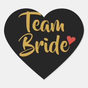 Team Bride Red Heart Sticker