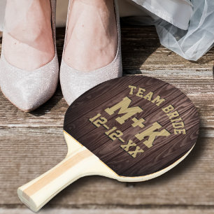 Team Bride Rustic Wedding Ping Pong Paddle
