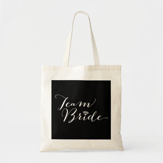 Team Bride Script Diamond Bridal Party Wedding Bag (Front)