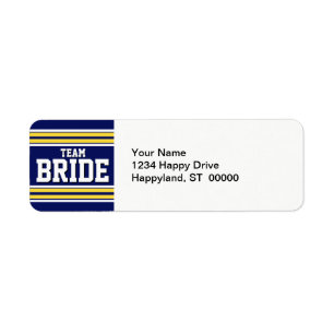 Team Bride Sports Jersey Return Address Label