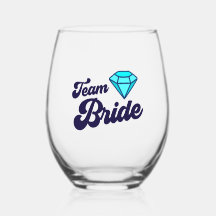 Team Bride Stemless Wine Glass