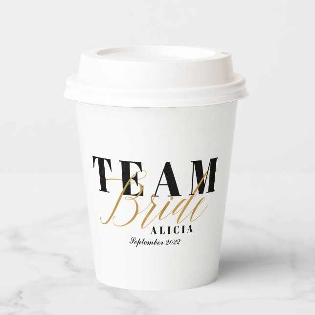 TEAM BRIDE Two-Tone Paper Cups (Front)