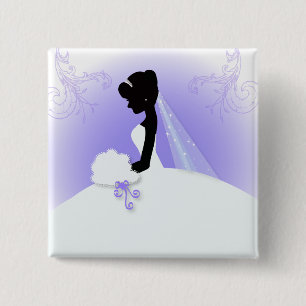 Team bride Wedding gown Bride bridal silhouette 15 Cm Square Badge