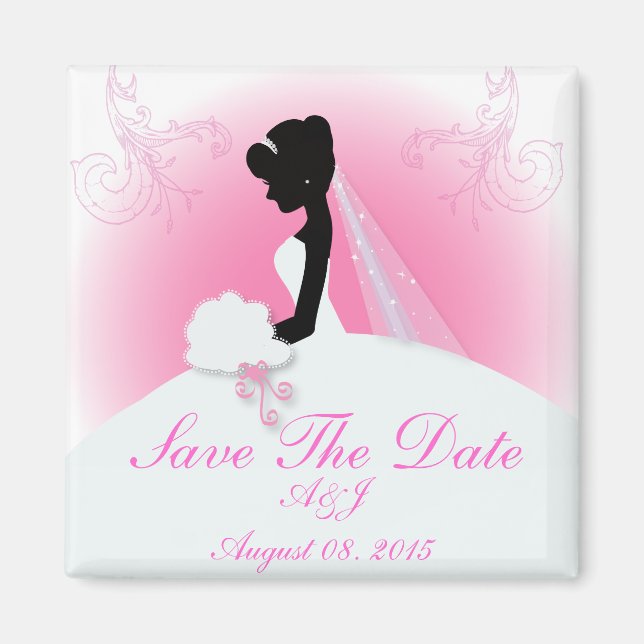 Team bride Wedding gown Bride bridal silhouette Magnet (Front)