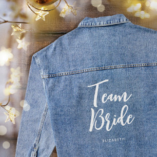 Team Bride Wedding Personalised Denim Jacket