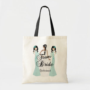 Team Bride   Wedding   Teal Green   DIY Text Tote Bag