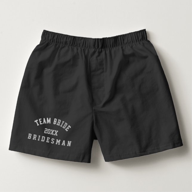 Team Bride Wedding Year Bridesman Shorts Boxers (Front)