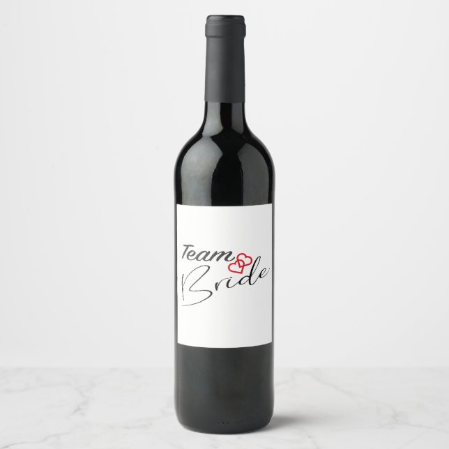 Team Bride Wine Bottle Label (Front)