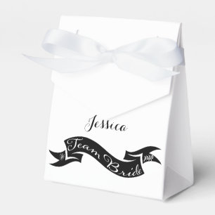 Team Bride XO Heart Ribbon Favour Box