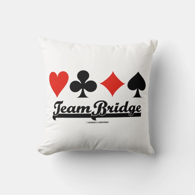 Team Bridge Four Card Suits Cushion (Front)