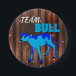 "Team Bull" Pink Gender Reveal 7.5 Cm Round Badge<br><div class="desc">A pretty blue calf for those who want to be on "Team Bull."</div>
