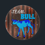 "Team Bull" Pink Gender Reveal 7.5 Cm Round Badge<br><div class="desc">A pretty blue calf for those who want to be on "Team Bull."</div>