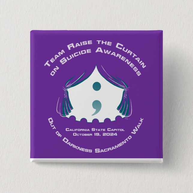 Team Button-Square 15 Cm Square Badge (Front)