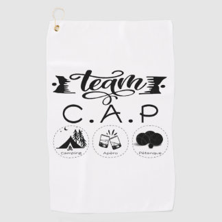 Team C.A.P Camping Apéro Pétanque Golf Towel