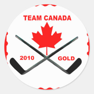 TEAM CANADA-GOLD-STICKER CLASSIC ROUND STICKER