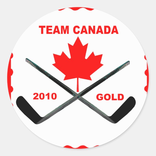 TEAM CANADA-GOLD-STICKER CLASSIC ROUND STICKER (Front)