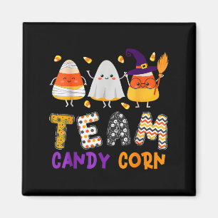 Team Candy Corn Halloween Funny With Witch Boo Mum Magnet