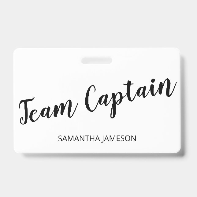 Team Captain Name Badge ID Badge (Front)