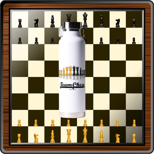 Team Chess Reflective Chess Set Pieces Water Bottle (Creator Uploaded)