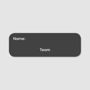 Team Classic Name Tag Pinback