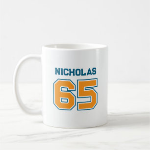 Team Colors Jersey Number Coffee Mug