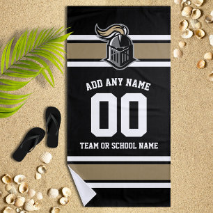 Team Colours and Mascot Personalised Beach Towel