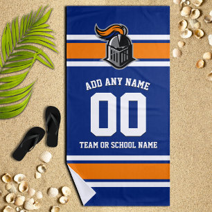 Team Colours and Mascot Personalised Beach Towel