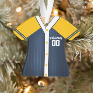 Team Colours Personalised Baseball Jersey Ornament