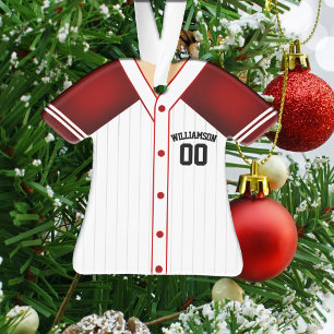 Team Colours Personalised Baseball Jersey Ornament