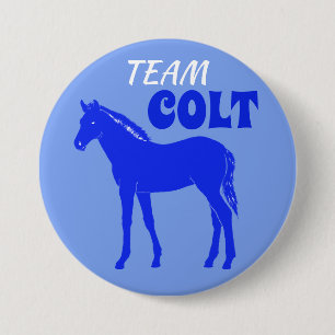 "Team Colt" Blue Gender Reveal 7.5 Cm Round Badge