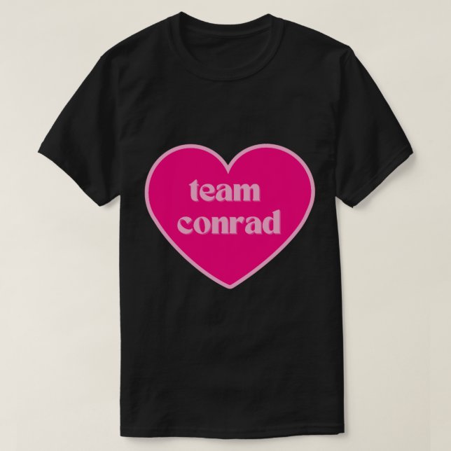 Team Conrad Hot Pink Heart T-Shirt (Design Front)