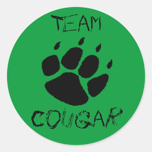 Team Cougar Classic Round Sticker (Front)