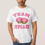 Team Cupcake Tshirts, Hoodies, Mugs, Gifts T-Shirt<br><div class="desc">Team Cupcake! What a cool design, perfect for bakery workers, cupcake shop employees, or anyone who loves cupcakes! In pink lettering with two yummy cupcakes frosted in pink. Add text, such as the name of your bakery or cupcake shop, or a team name. Available on adult and kids' t-shirts, organic...</div>