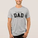 Team dad sporty simple family name Tri-Blend shirt<br><div class="desc">Designed to coordinate with the Lea Delaveris Design tailgate baby shower collection, this team dad shirt is a perfect gift for a new dad or dad to be. Also great to wear to the baby shower, this sporty t-shirt design features a "team name" in white script, along with a bold...</div>