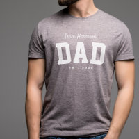 Team dad sporty simple personalised white text