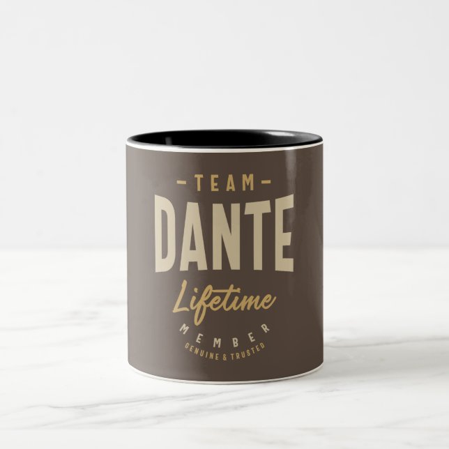 Team Dante Lifetime Member Personalised Name  Two-Tone Coffee Mug (Center)