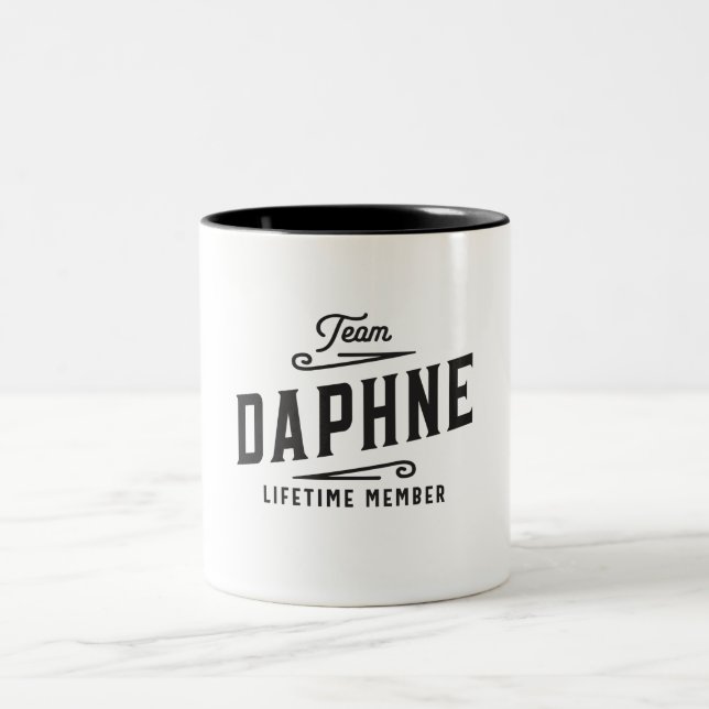 Team Daphne Lifetime Member Personalised Name  Two-Tone Coffee Mug (Center)