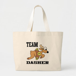 Team Dasher Reindeer Large Tote Bag
