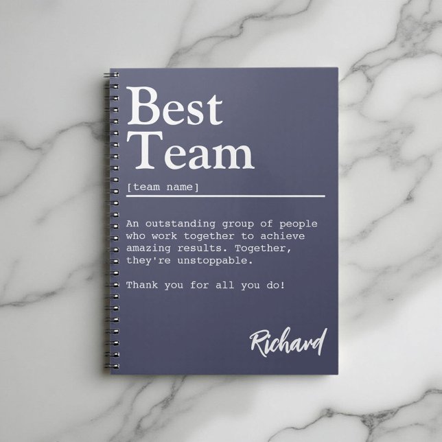 Team Definition Personalised Employee Appreciation Notebook (Creator Uploaded)
