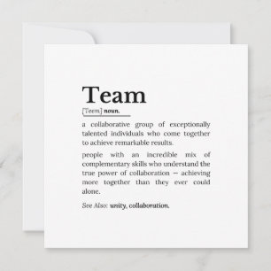 Team Definition – The Power of Collaboration  Card