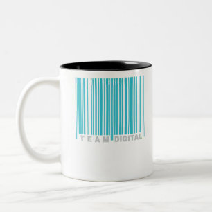 Team digital barcode for nerds Two-Tone coffee mug