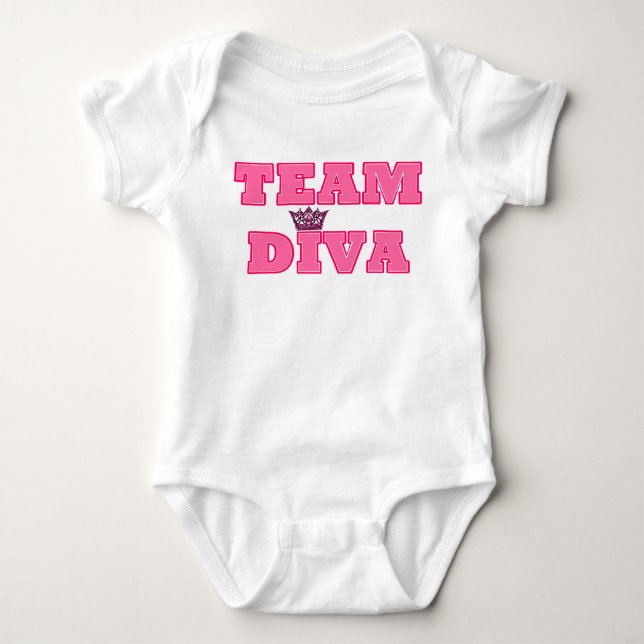 Team Diva Baby T-shirt Bodysuit (Front)