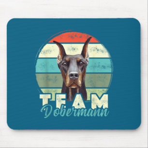 Team Doberman Dog Outfit Retro Vintage Doberman Do Mouse Pad