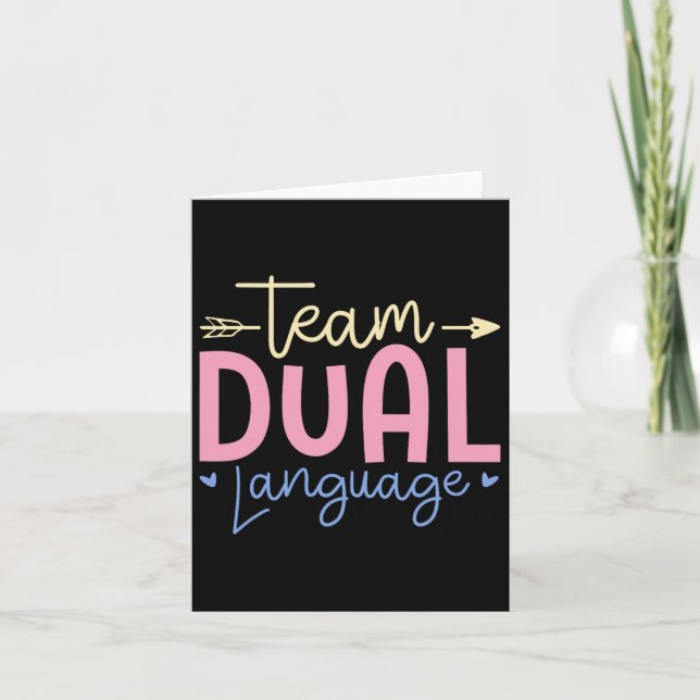 Team Dual Language Funny School  Card (Front)