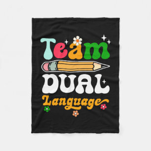 Team dual language teachers back to school squad fleece blanket