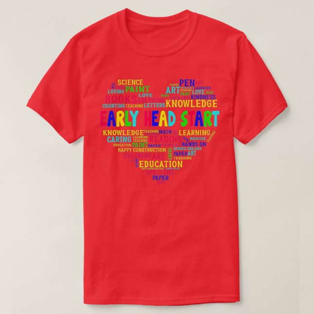 Team Early Head Start Heart Back To School Funny T T-Shirt (Design Front)