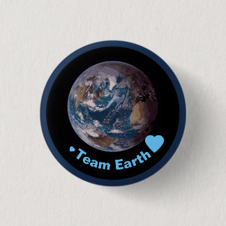 "Team Earth" Blue Marble 3 Cm Round Badge