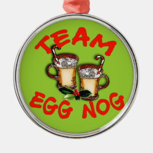 Team Eggnog Holiday Design Metal Ornament