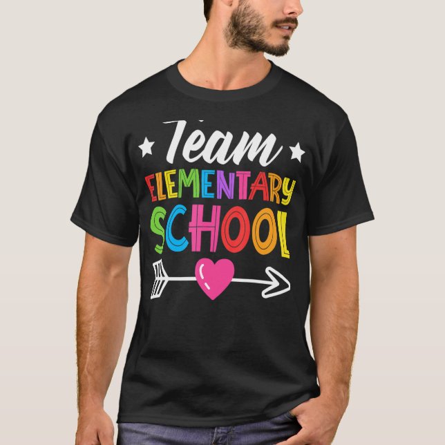 Team Elementary School Teacher Student Kid Back To T-Shirt (Front)